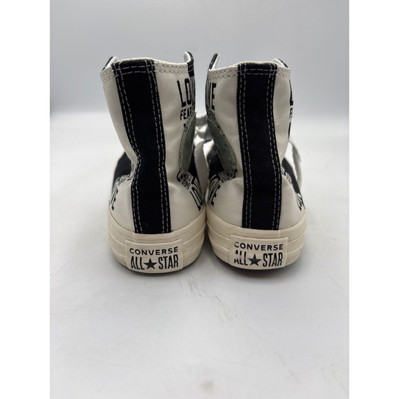 Converse Love Fearlessly Yourself First Black White Red Heart, Kids Unisex Sz 2 - Picture 4 of 11